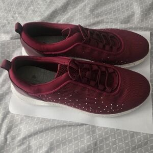 Clarks Burgundy Athletic Sneakers with White Soles